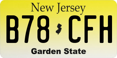 NJ license plate B78CFH