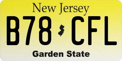 NJ license plate B78CFL