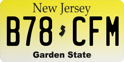 NJ license plate B78CFM