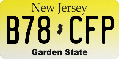 NJ license plate B78CFP