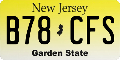 NJ license plate B78CFS