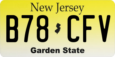 NJ license plate B78CFV