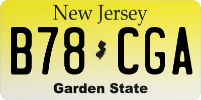 NJ license plate B78CGA