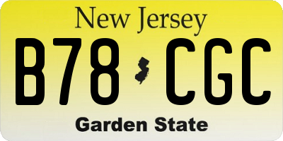 NJ license plate B78CGC