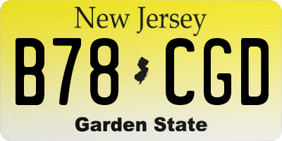 NJ license plate B78CGD