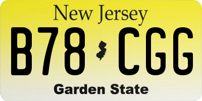 NJ license plate B78CGG