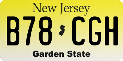 NJ license plate B78CGH