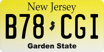 NJ license plate B78CGI