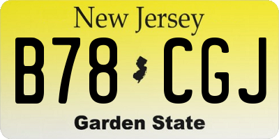NJ license plate B78CGJ