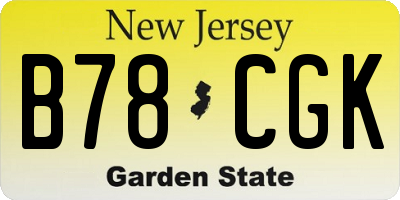 NJ license plate B78CGK