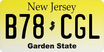 NJ license plate B78CGL