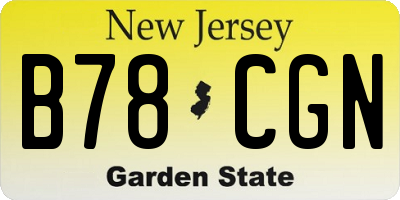 NJ license plate B78CGN