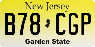 NJ license plate B78CGP
