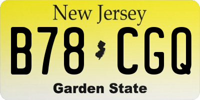 NJ license plate B78CGQ