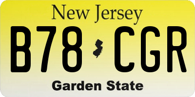 NJ license plate B78CGR