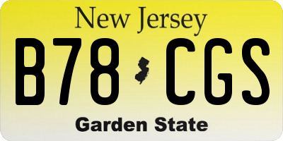 NJ license plate B78CGS