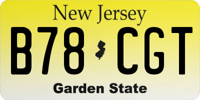 NJ license plate B78CGT