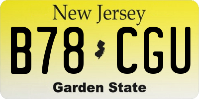 NJ license plate B78CGU