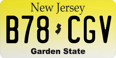 NJ license plate B78CGV