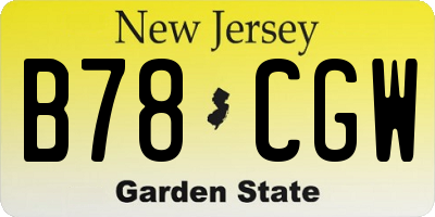 NJ license plate B78CGW