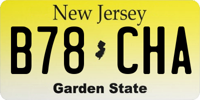 NJ license plate B78CHA