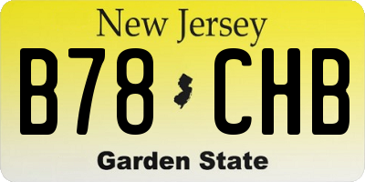 NJ license plate B78CHB