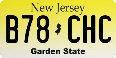 NJ license plate B78CHC