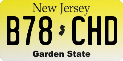 NJ license plate B78CHD