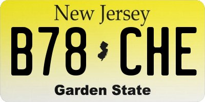 NJ license plate B78CHE