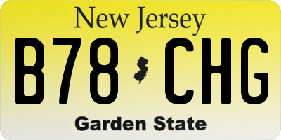 NJ license plate B78CHG
