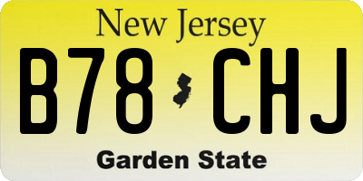 NJ license plate B78CHJ