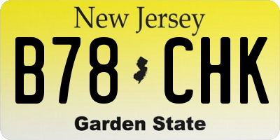 NJ license plate B78CHK