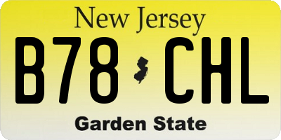 NJ license plate B78CHL