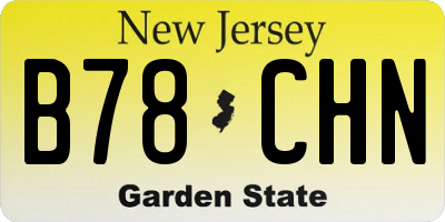 NJ license plate B78CHN