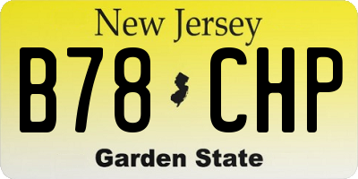 NJ license plate B78CHP