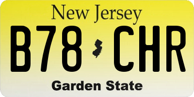 NJ license plate B78CHR