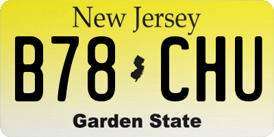 NJ license plate B78CHU