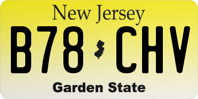 NJ license plate B78CHV