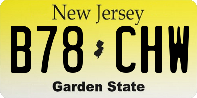 NJ license plate B78CHW