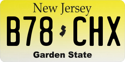 NJ license plate B78CHX