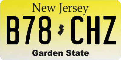 NJ license plate B78CHZ