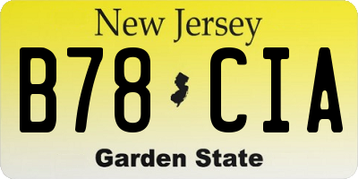 NJ license plate B78CIA