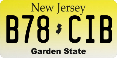 NJ license plate B78CIB