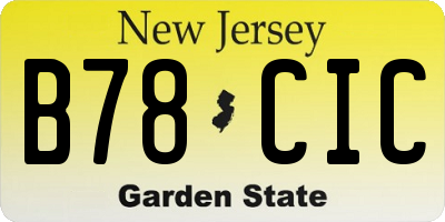 NJ license plate B78CIC