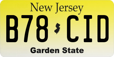 NJ license plate B78CID