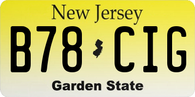 NJ license plate B78CIG