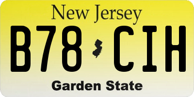 NJ license plate B78CIH