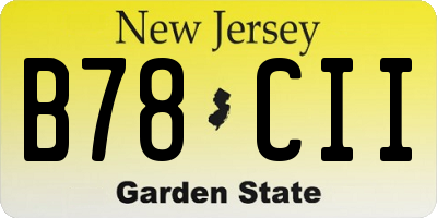 NJ license plate B78CII