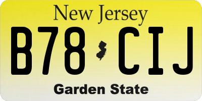 NJ license plate B78CIJ