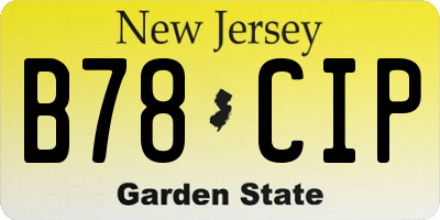 NJ license plate B78CIP
